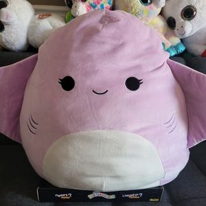 Squishmallow 20" New Purple Stingray w/ Rainbow Dot Back